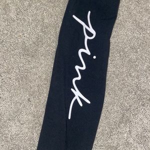 Gently loved Pink logo script legging